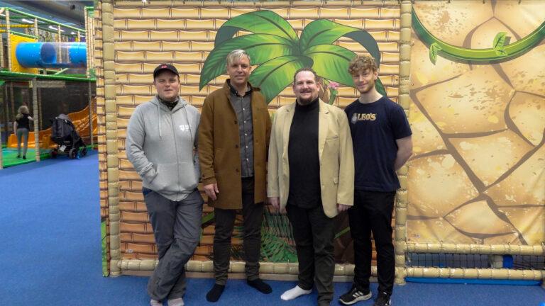 Martin Bager Wulff, David Lind Nordby, Andreas Møller og Alexander Rechnagel Buur i Leos Legeland.